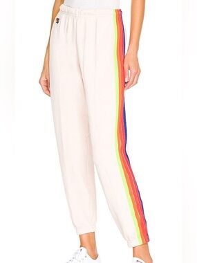 Aviator Nation Women’s 5 Stripe Rainbow Sweatpants Joggers size XS